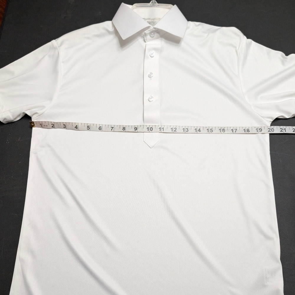 Collars & Co Mens Dress Semi Spread Collar Polo Shirt White Short Sleeve Small - Picture 8 of 13